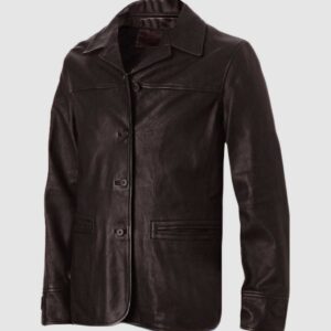 Men's Brown Leather Coat – Winter Casual Style