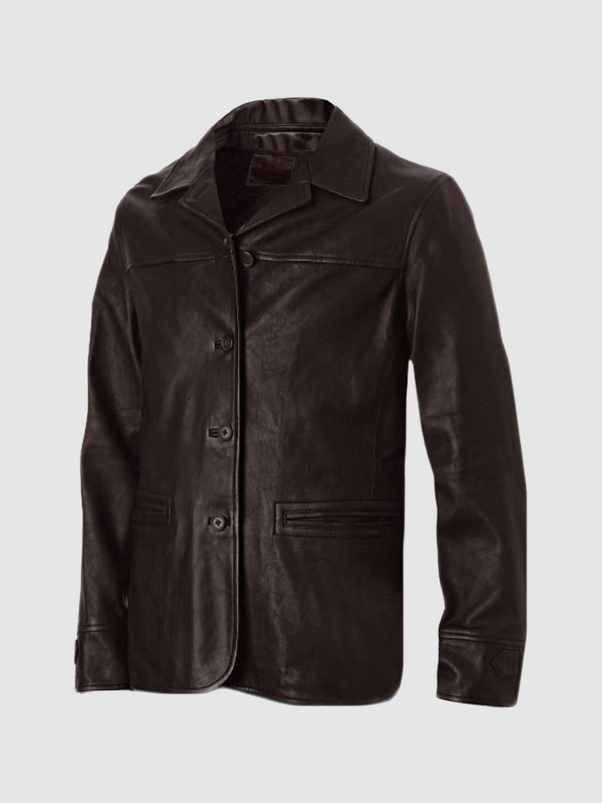 Men's Brown Leather Coat – Winter Casual Style