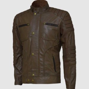Men's Brown Biker Leather Jacket – Motorcycle Casual Style