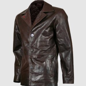 Men's Black Blazer Leather Jacket – Casual Formal Style