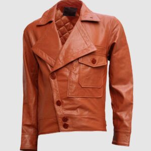 Men's Tan Leather Jacket – Vintage Celebrity Style