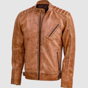Men's Brown Leather Jacket – Classic Casual Style