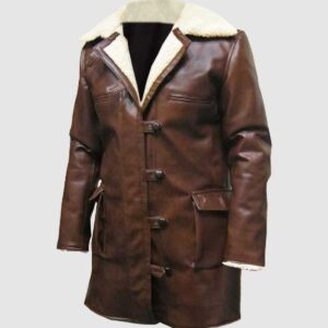 Men's Brown Leather Coat with Fur – Winter Casual Style
