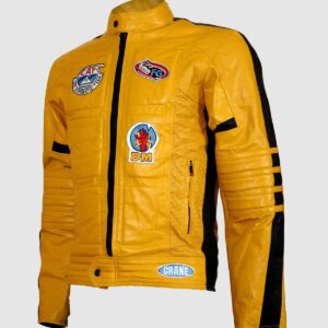 Men's Yellow Biker Leather Jacket – Motorcycle Casual Style