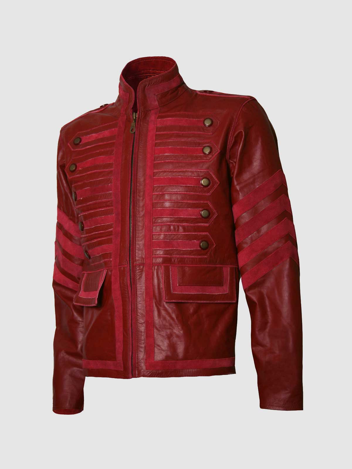Men's Maroon Suede Leather Jacket – Casual Winter Style