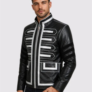 Men's Black Suede Leather Jacket – Casual Winter Style
