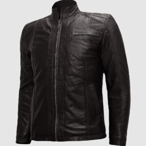 Men's Black Biker Leather Jacket – Motorcycle Casual Style