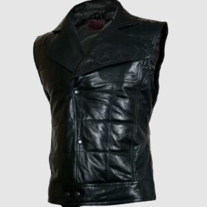 Men's Black Quilted Leather Jacket – Slim Fit Winter Style