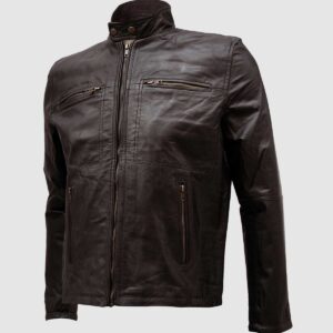 Men's Brown Biker Leather Jacket – Motorcycle Casual Style
