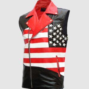 Men's American Flag Biker Leather Vest – Motorcycle Casual Style