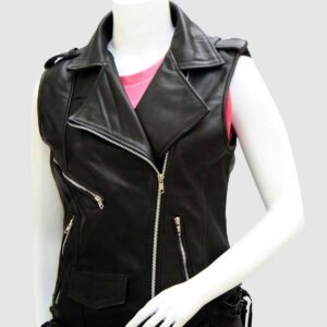 Women's Black Biker Leather Jacket – Motorcycle Casual Style