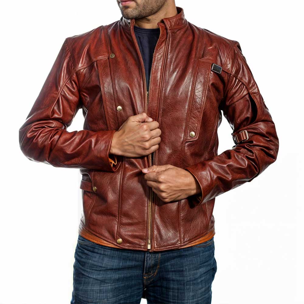 Arvion Mars Maroon Leather Jacket Mens