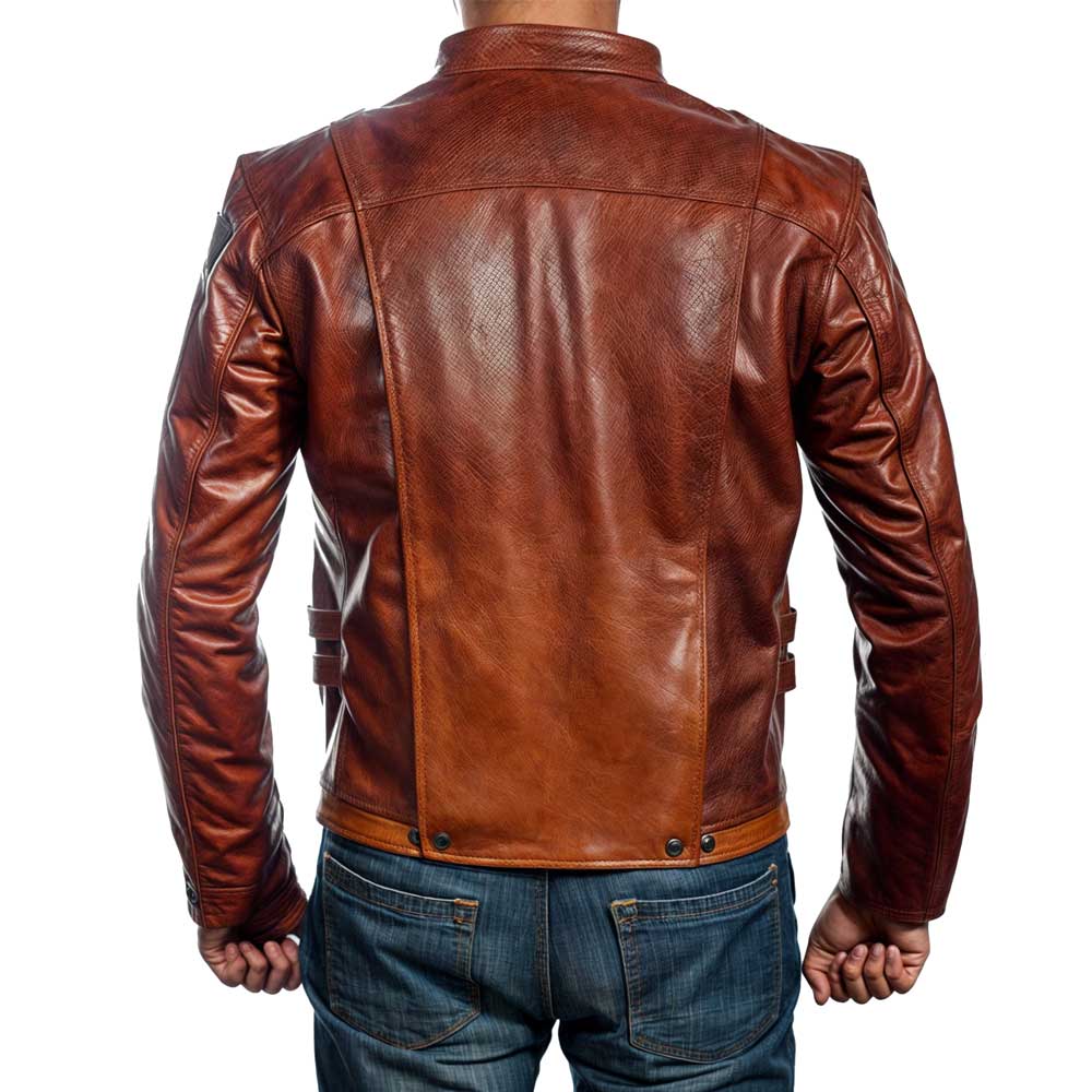 Arvion Mars Maroon Leather Jacket Mens - Image 2