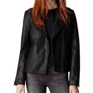 Women’s Genuine Black Leather Moto Jacket - Arvion Leathers
