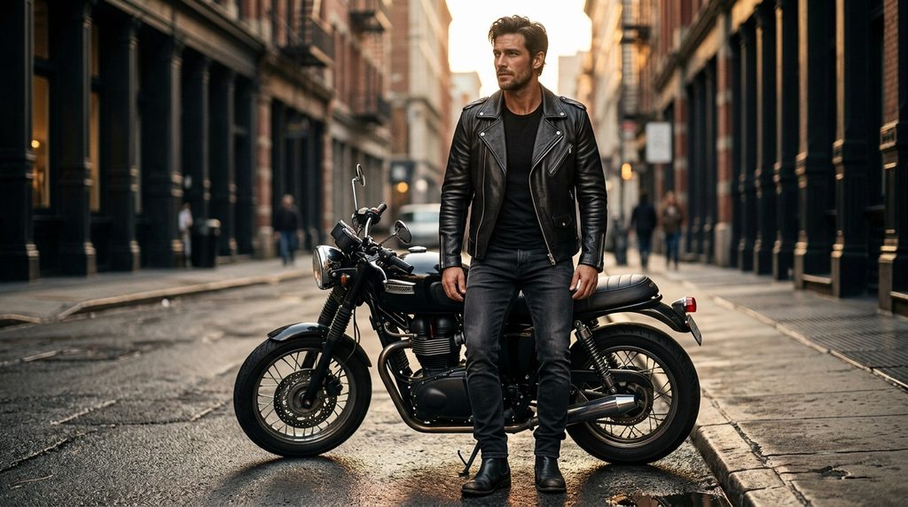 best black leather biker jackets for men