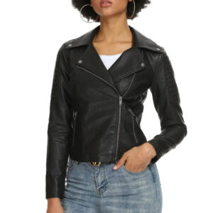 Women’s Quilted Leather Motorcycle Jacket - Arvion Leathers