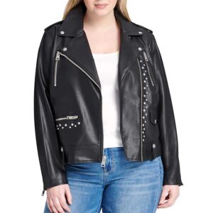 Black Studded Leather Jacket for Women – Genuine Leather Jackets - Arvion Leathers